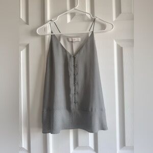 Loft Black and White Striped Sleeveless Top